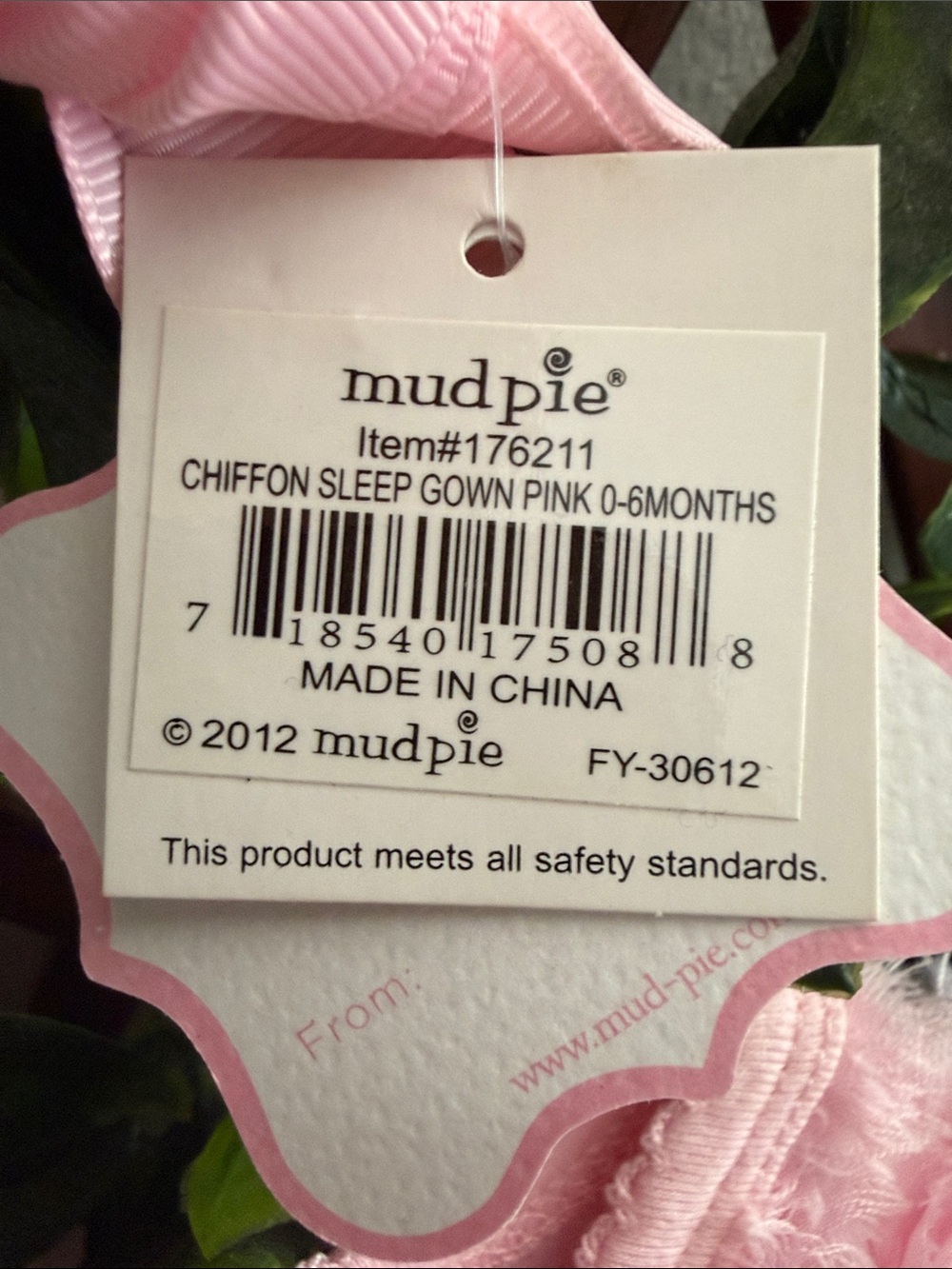 Mud Pie Pink Rosette Ruffle Baby Gown - Picture 8 of 8